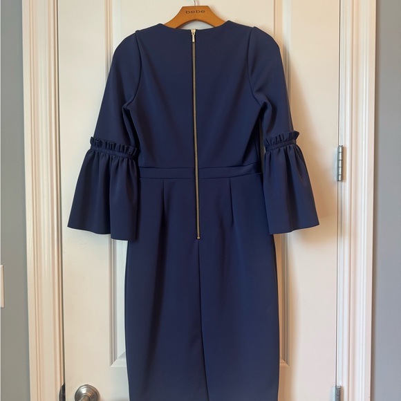 Ted Baker Elegant Navy and Gold Women's Dress - Picture 3 of 6